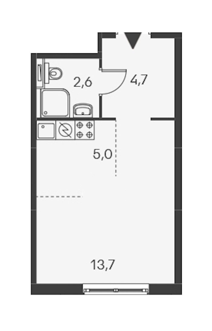 Студия, 27 м² — ЖК ЖК Дальневосточный 15