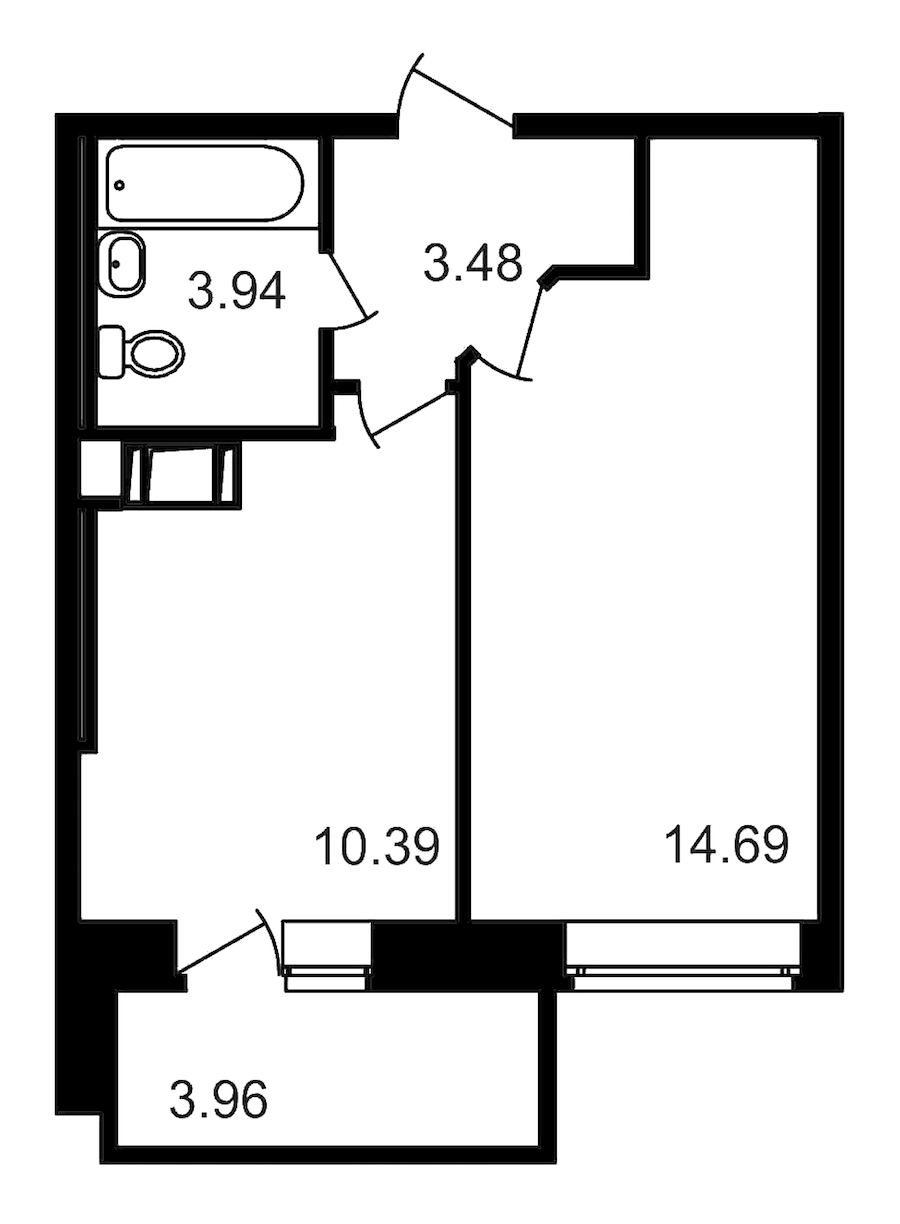 1-комнатная, 36 м² — ЖК ЖК Северный