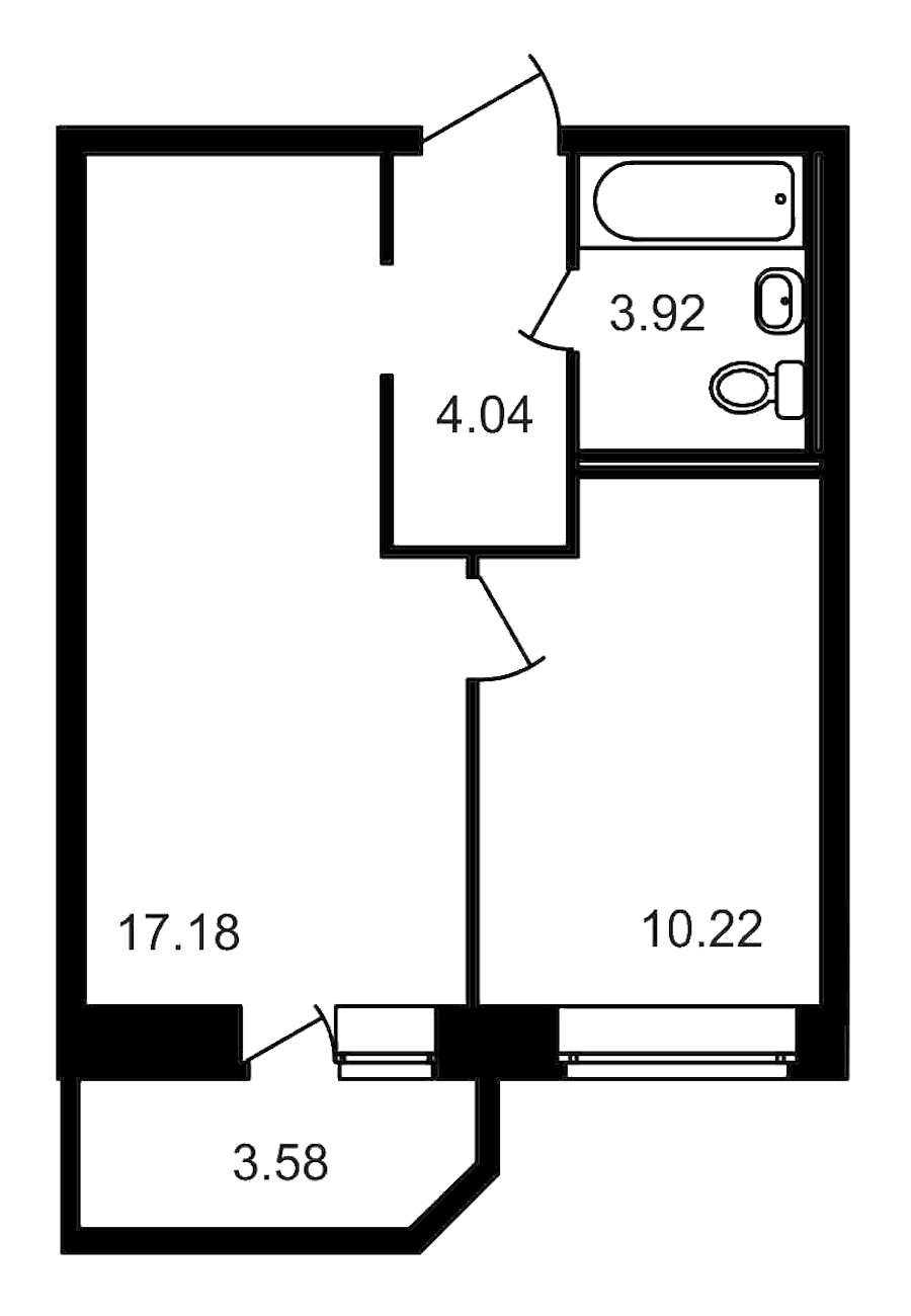 1-комнатная, 39 м² — ЖК ЖК Северный