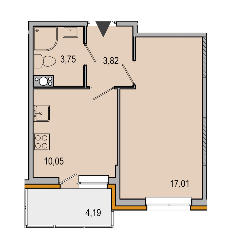 1-комнатная, 35 м² — ЖК ЖК ТАРМО