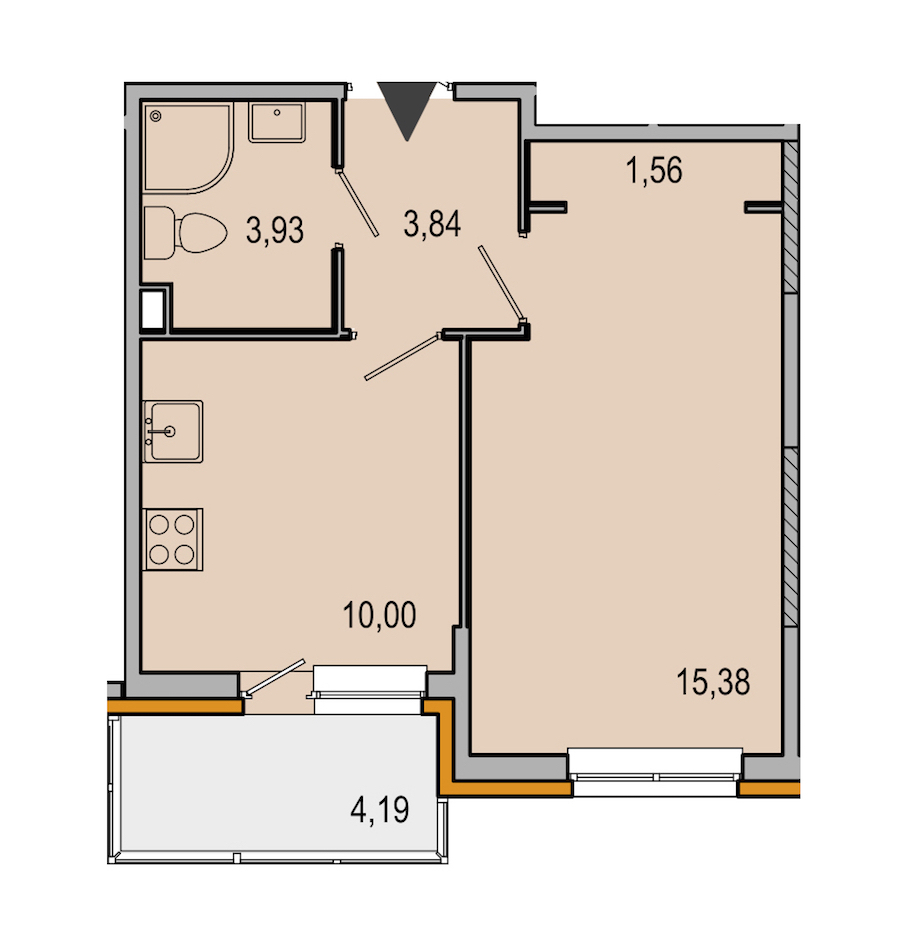 1-комнатная, 35 м² — ЖК ЖК ТАРМО