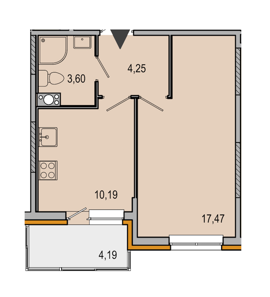 1-комнатная, 36 м² — ЖК ЖК ТАРМО