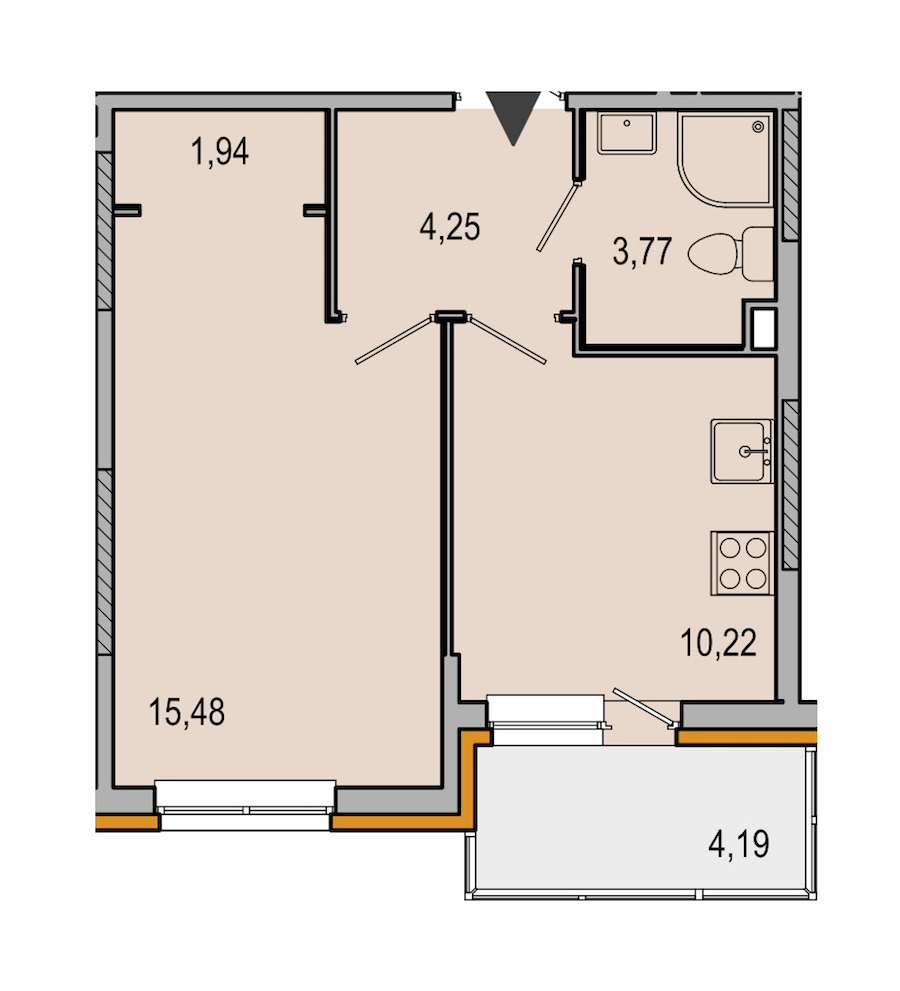1-комнатная, 36 м² — ЖК ЖК ТАРМО