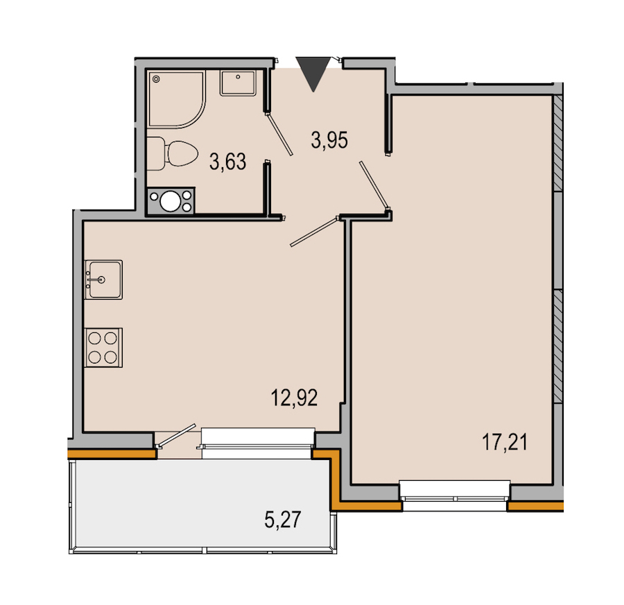 1-комнатная, 38 м² — ЖК ЖК ТАРМО