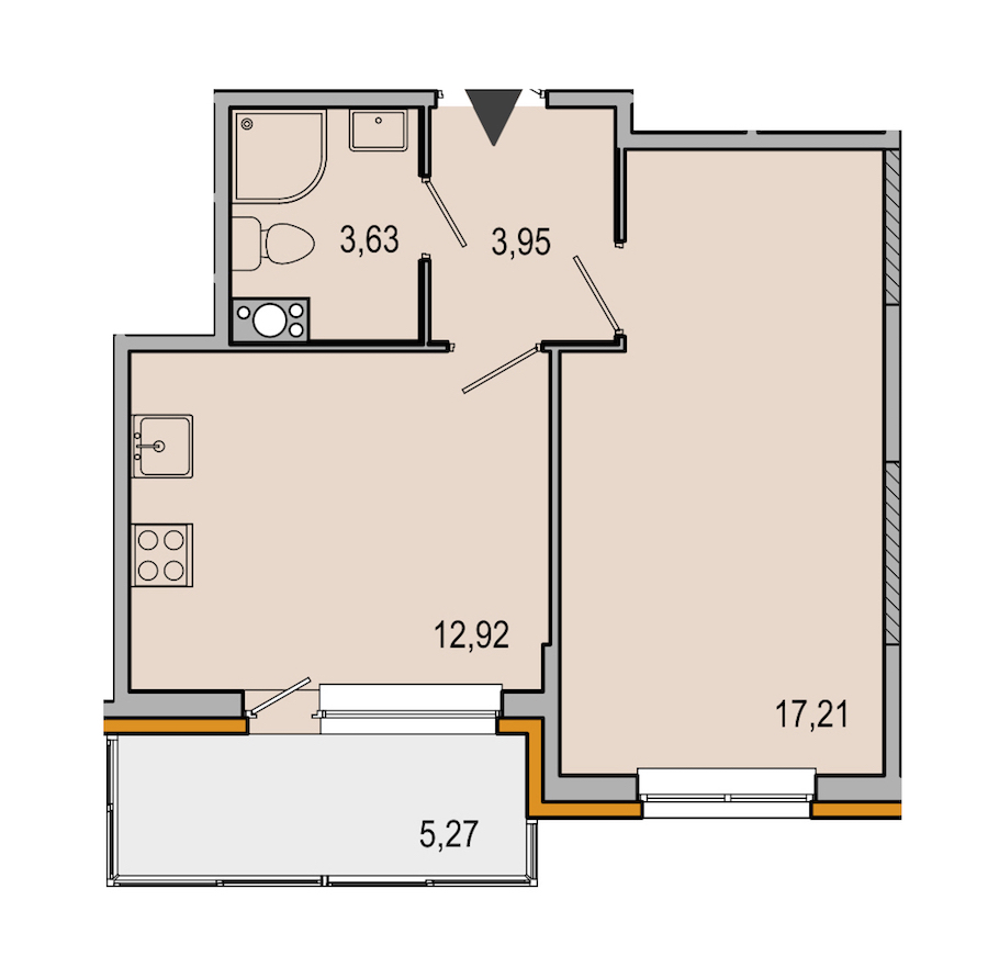1-комнатная, 38 м² — ЖК ЖК ТАРМО