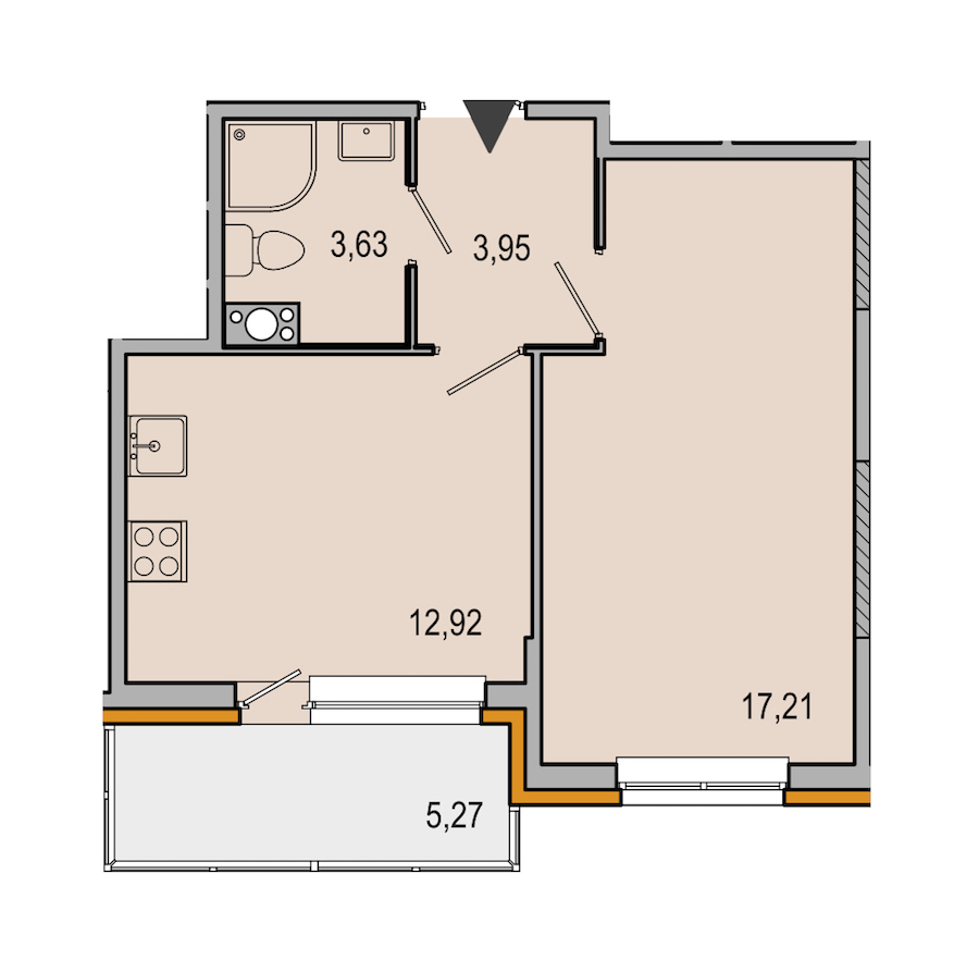 1-комнатная, 38 м² — ЖК ЖК ТАРМО