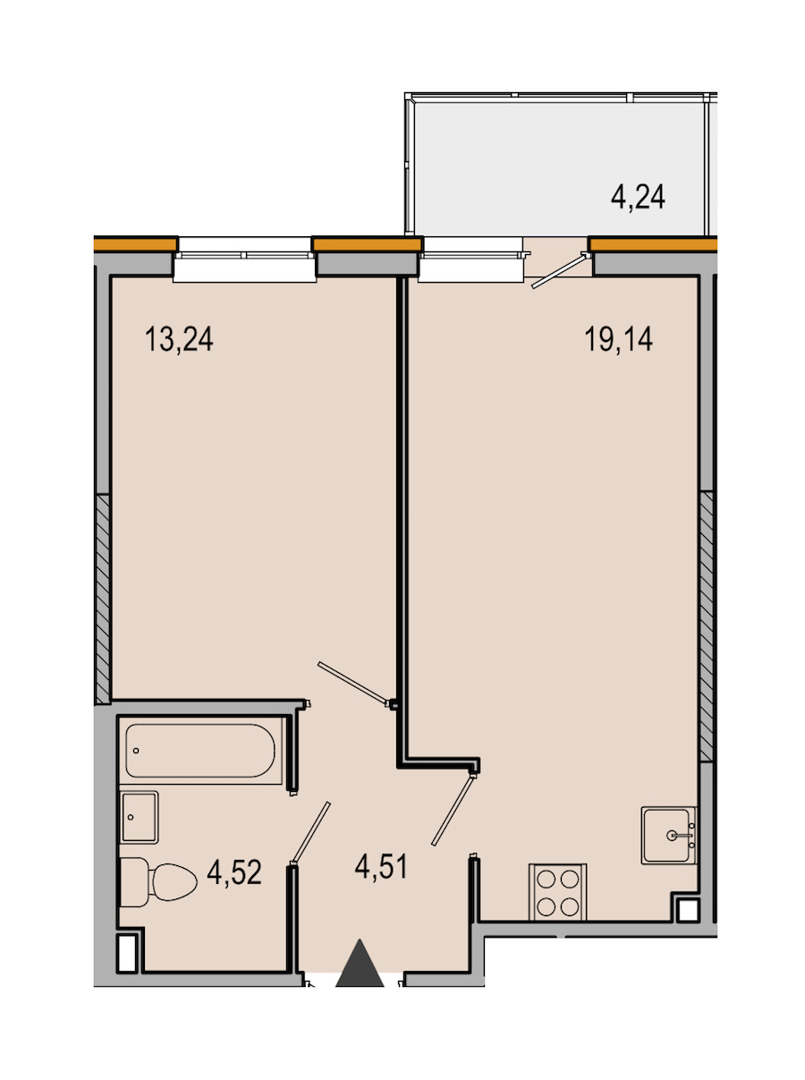1-комнатная, 41 м² — ЖК ЖК ТАРМО