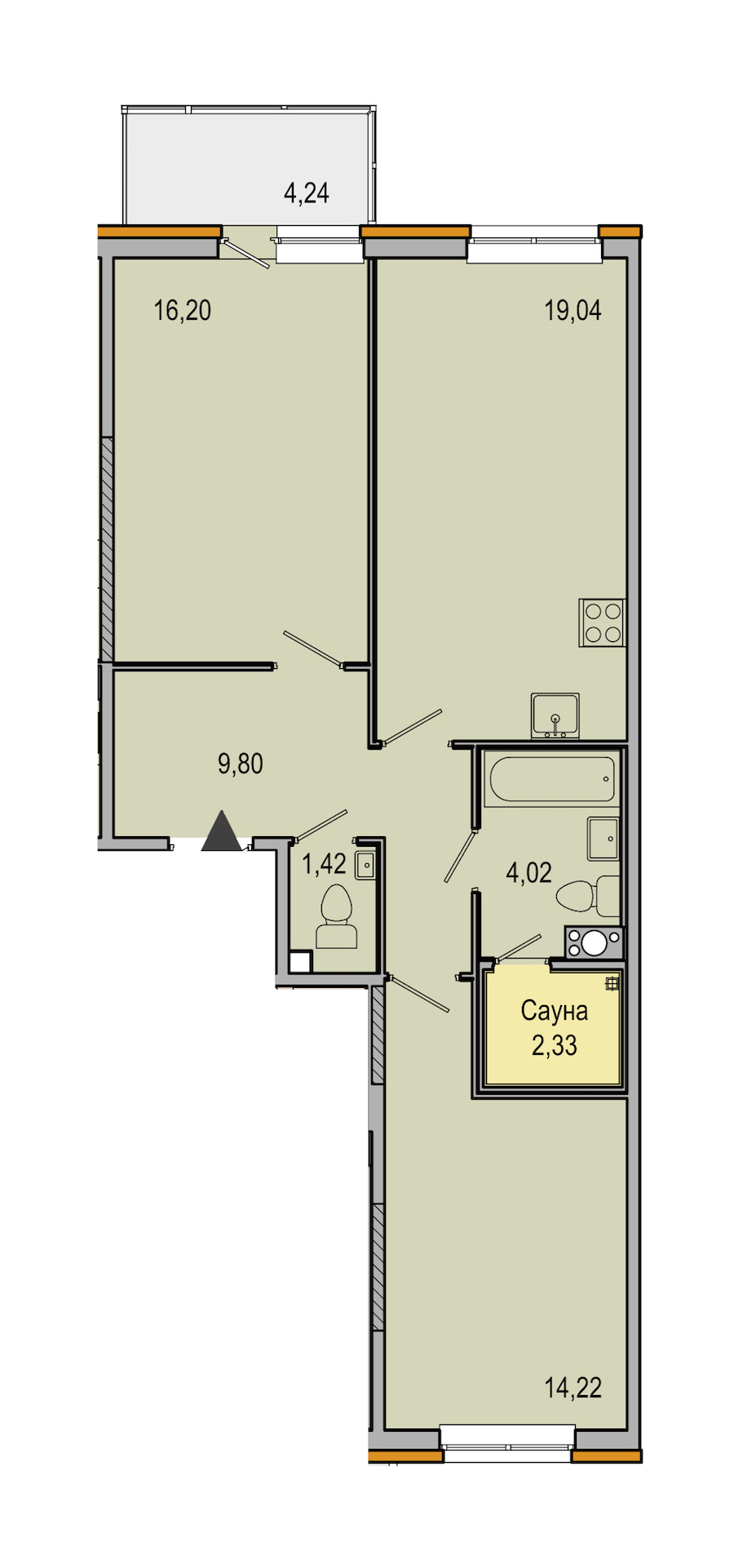 2-комнатная, 67 м² — ЖК ЖК ТАРМО