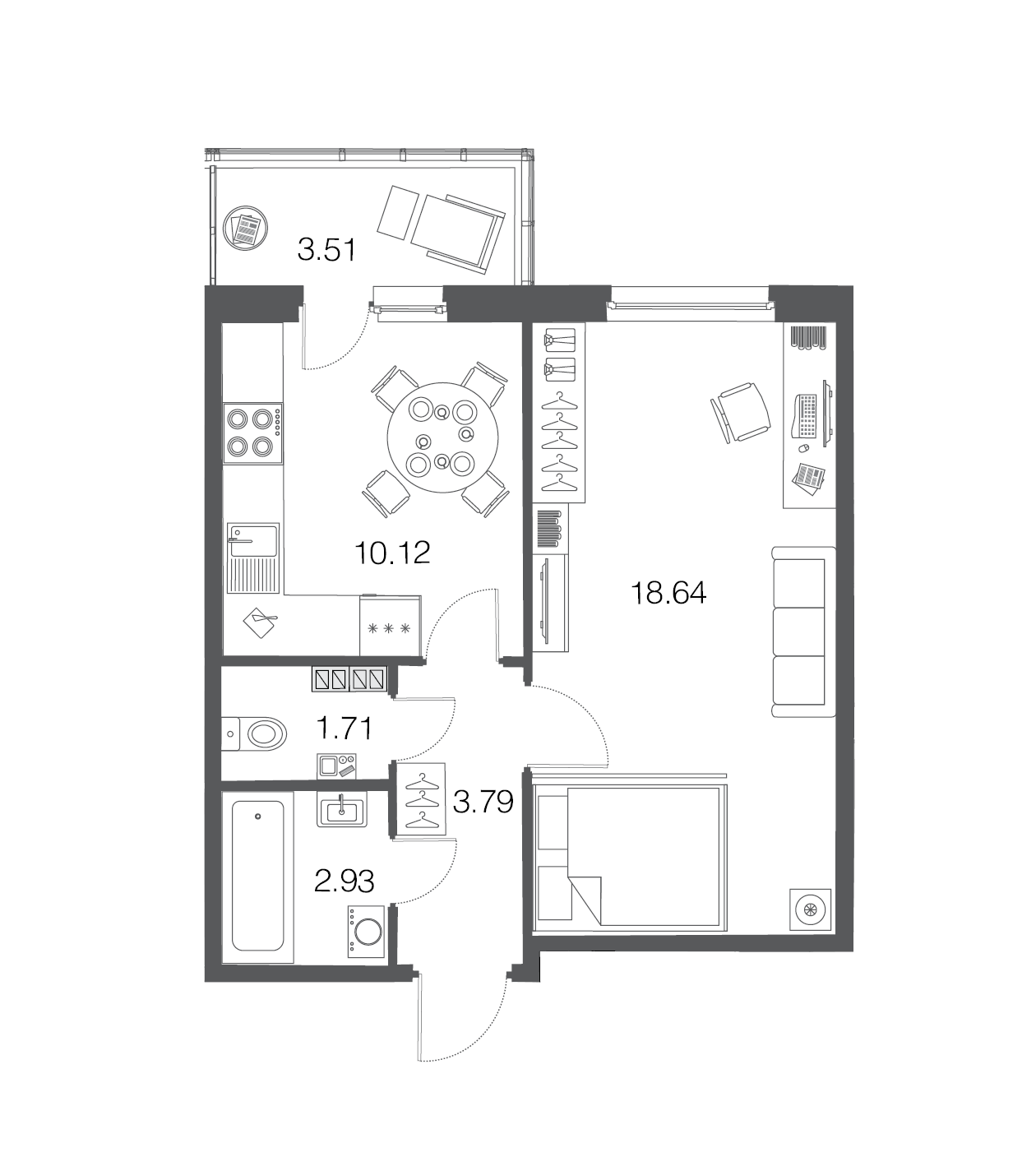 1-комнатная, 37 м² — ЖК ЖК ЭкоСити