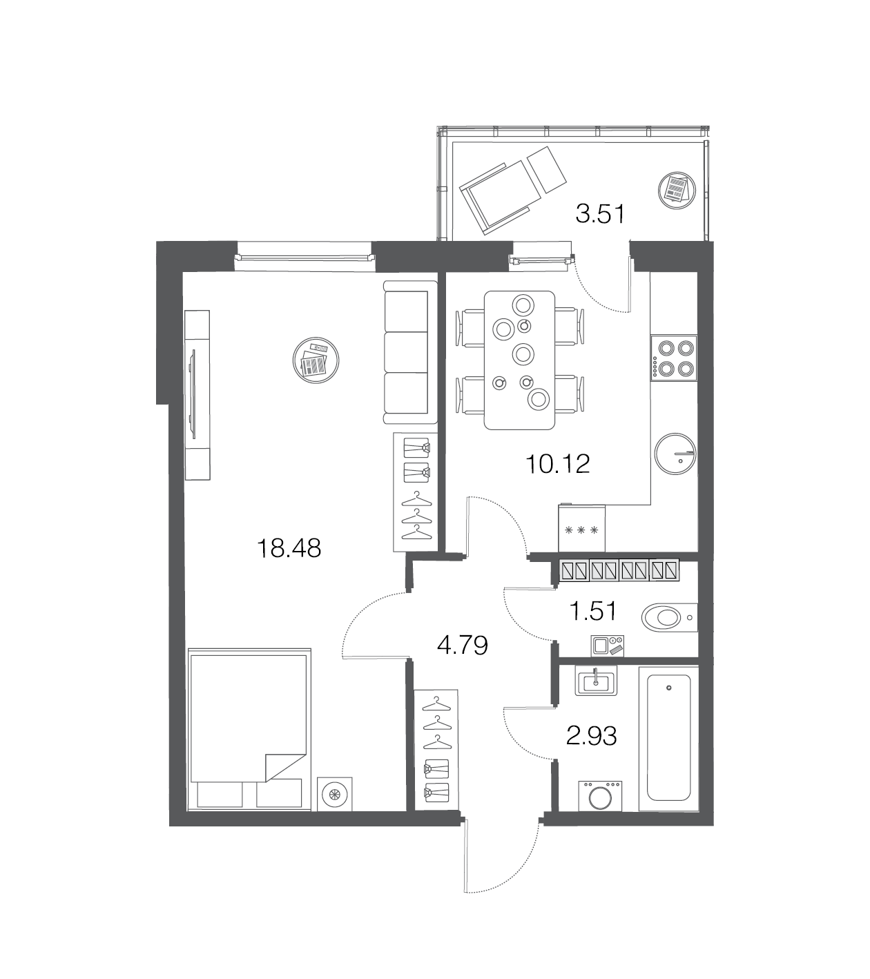1-комнатная, 38 м² — ЖК ЖК ЭкоСити