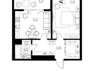 1-комнатная, 57 м² — ЖК ЖК Botanica (Ботаника)