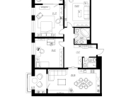 3-комнатная, 132 м² — ЖК ЖК Botanica (Ботаника)