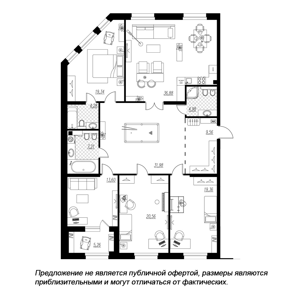 4-комнатная, 170 м² — ЖК ЖК Петровская доминанта