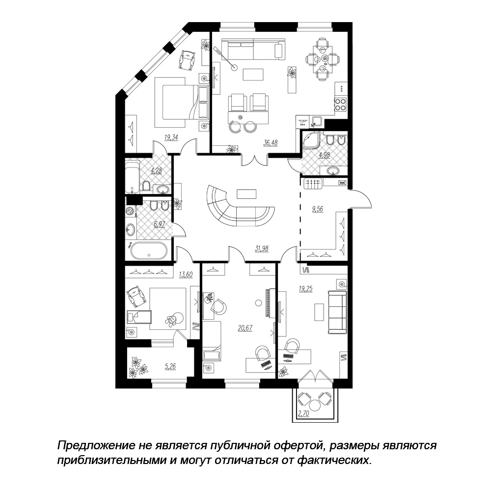4-комнатная, 171 м² — ЖК ЖК Петровская доминанта