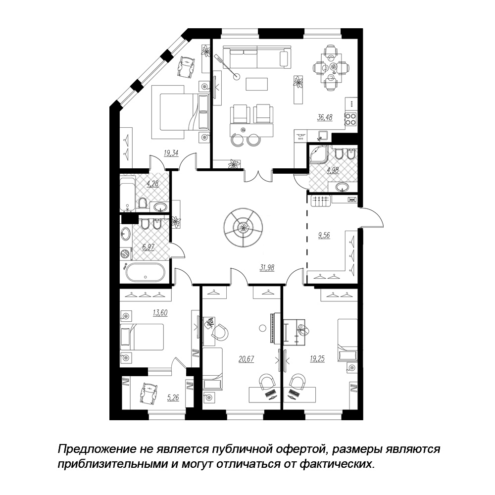 4-комнатная, 170 м² — ЖК ЖК Петровская доминанта