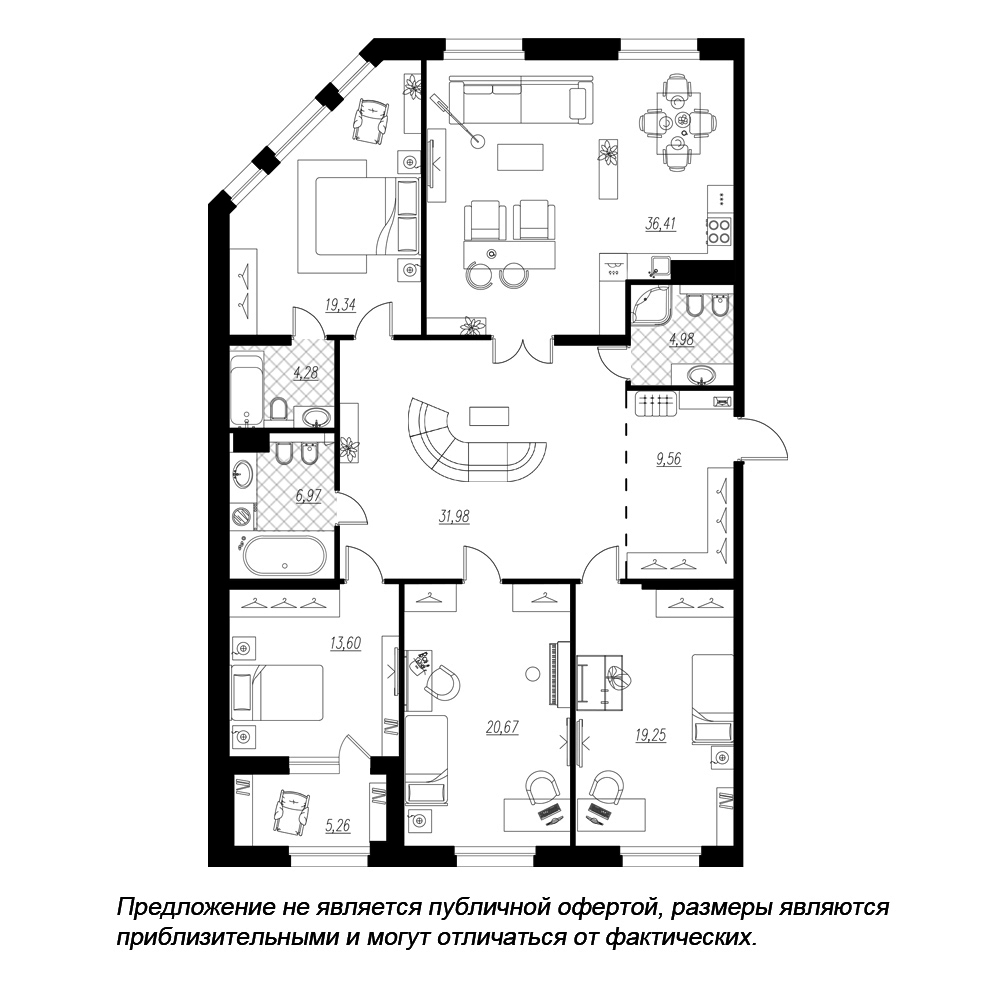 4-комнатная, 170 м² — ЖК ЖК Петровская доминанта