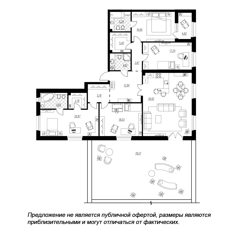 4-комнатная, 185 м² — ЖК ЖК Петровская доминанта