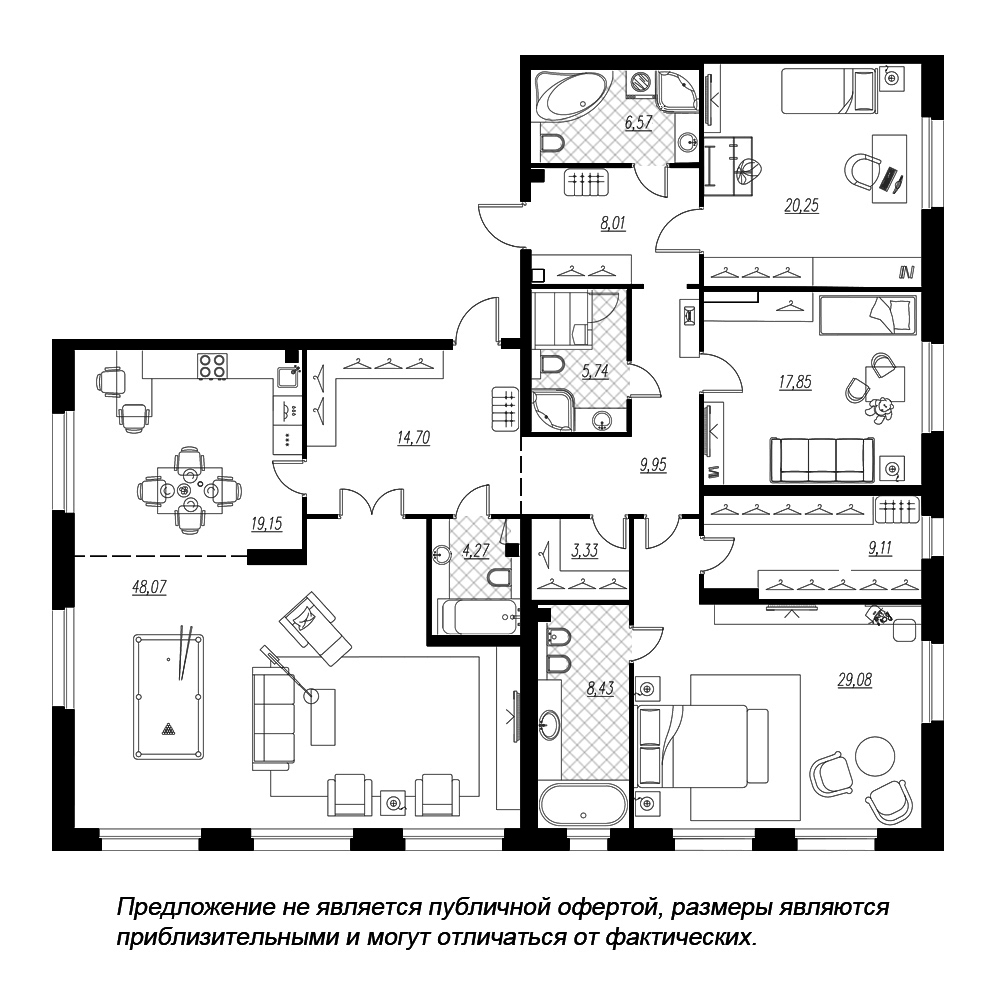 4-комнатная, 205 м² — ЖК ЖК Петровская доминанта