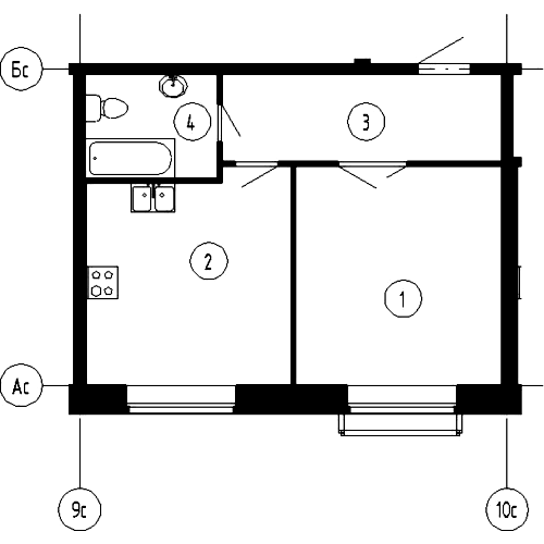 1-комнатная, 46 м² — ЖК ЖК Эталон на Неве