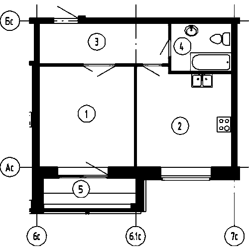 1-комнатная, 48 м² — ЖК ЖК Эталон на Неве