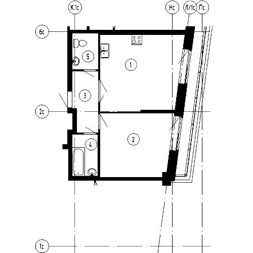 1-комнатная, 51 м² — ЖК ЖК Эталон на Неве