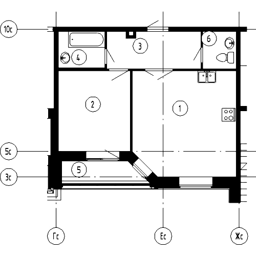 1-комнатная, 52 м² — ЖК ЖК Эталон на Неве