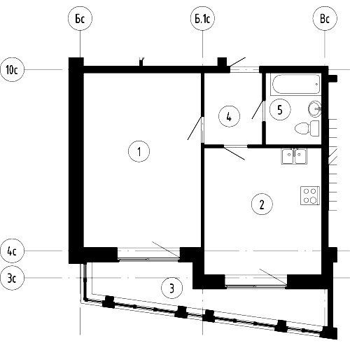1-комнатная, 53 м² — ЖК ЖК Эталон на Неве