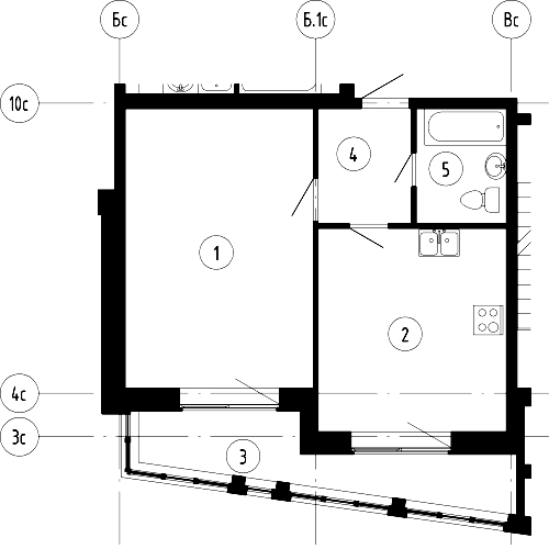 1-комнатная, 53 м² — ЖК ЖК Эталон на Неве