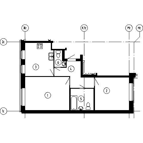 2-комнатная, 65 м² — ЖК ЖК Эталон на Неве