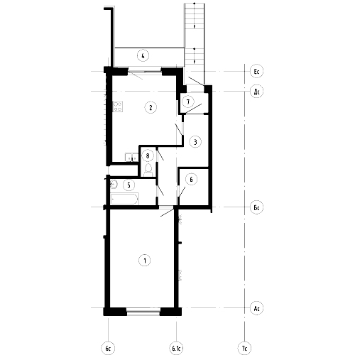 1-комнатная, 64 м² — ЖК ЖК Эталон на Неве