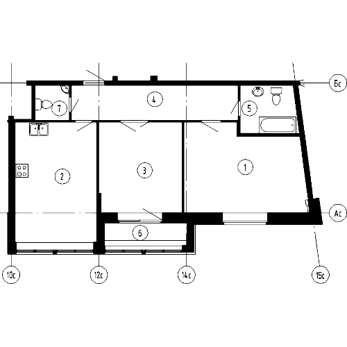 2-комнатная, 81 м² — ЖК ЖК Эталон на Неве