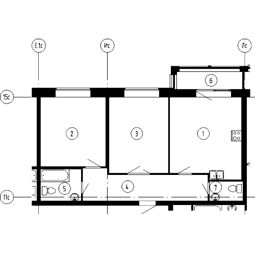 2-комнатная, 72 м² — ЖК ЖК Эталон на Неве