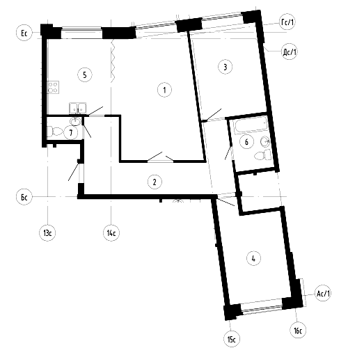 3-комнатная, 92 м² — ЖК ЖК Эталон на Неве