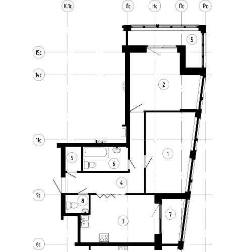 2-комнатная, 74 м² — ЖК ЖК Эталон на Неве
