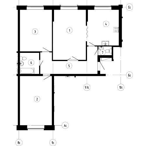 3-комнатная, 105 м² — ЖК ЖК Эталон на Неве