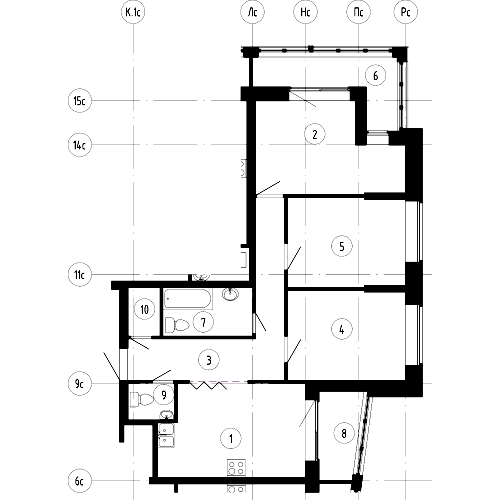 3-комнатная, 80 м² — ЖК ЖК Эталон на Неве