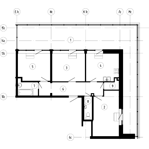 3-комнатная, 92 м² — ЖК ЖК Эталон на Неве