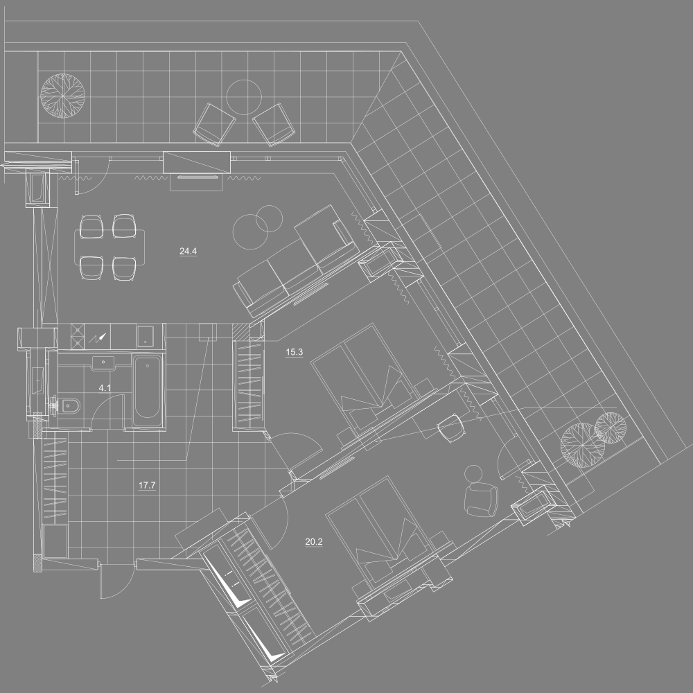 2-комнатная, 95 м² — ЖК Апарт-отель Ye's Marata (Йес Марата)