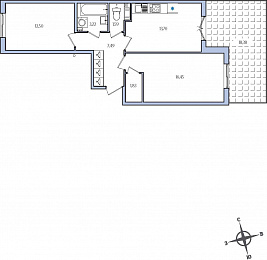 1-комнатная, 62 м² — ЖК ЖК Янила Драйв