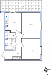 1-комнатная, 60 м² — ЖК ЖК Янила Драйв