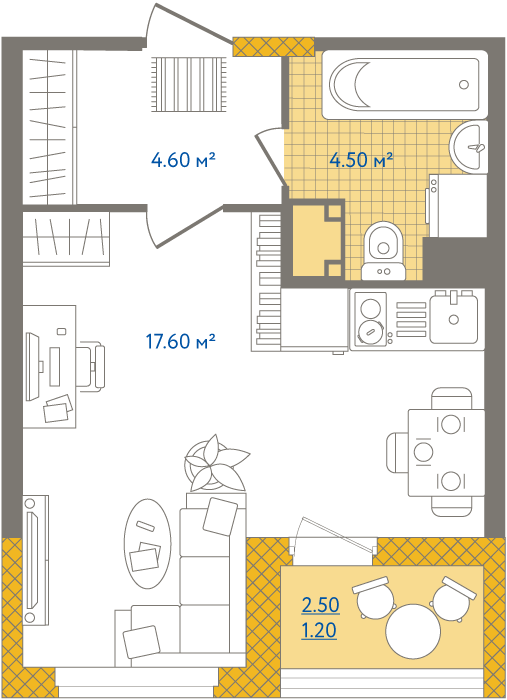 Студия, 28 м² — ЖК ЖК Светлый мир жизнь