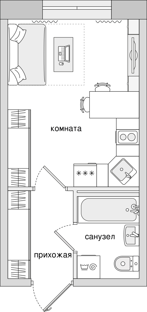 Студия, 23 м² — ЖК Клубный дом Волковский