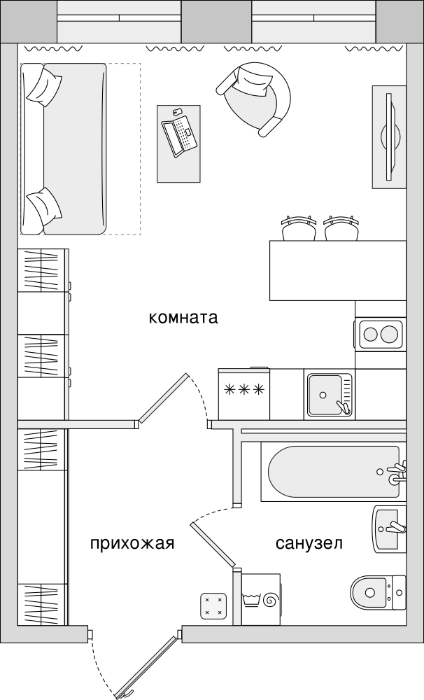 Студия, 30 м² — ЖК Клубный дом Волковский