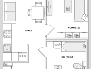 1-комнатная, 34 м² — ЖК ЖК Елизаровский