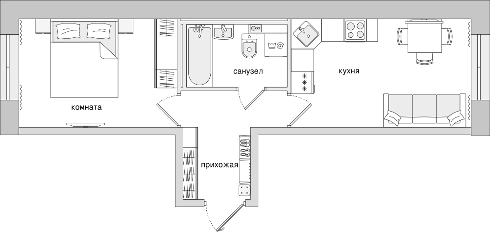 1-комнатная, 40 м² — ЖК ЖК Елизаровский