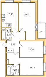1-комнатная, 80 м² — ЖК ЖК Янила Драйв