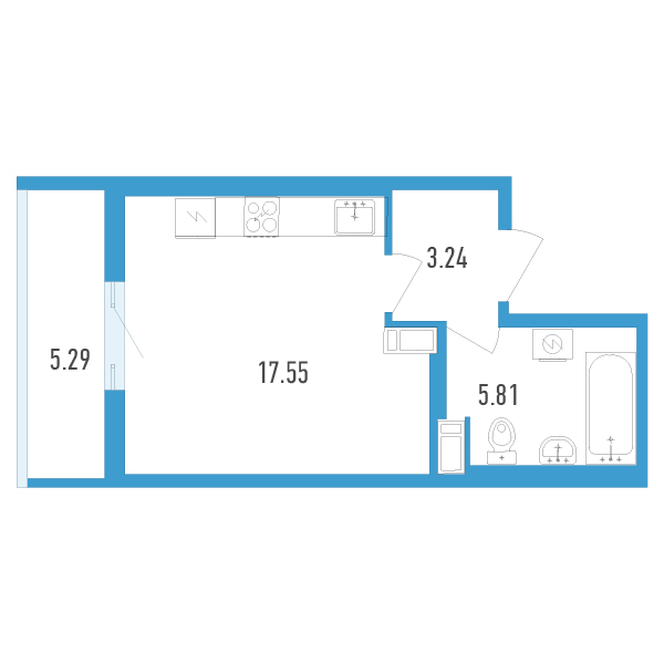 Студия, 28 м² — ЖК ЖК Аэросити