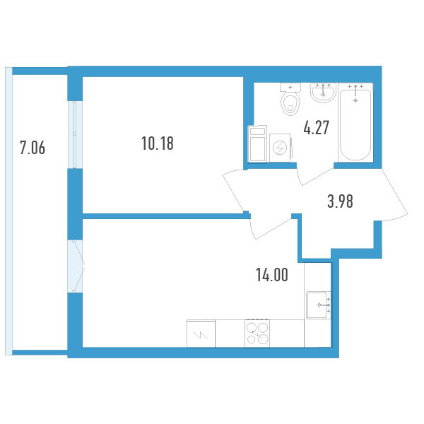 1-комнатная, 35 м² — ЖК ЖК Аэросити