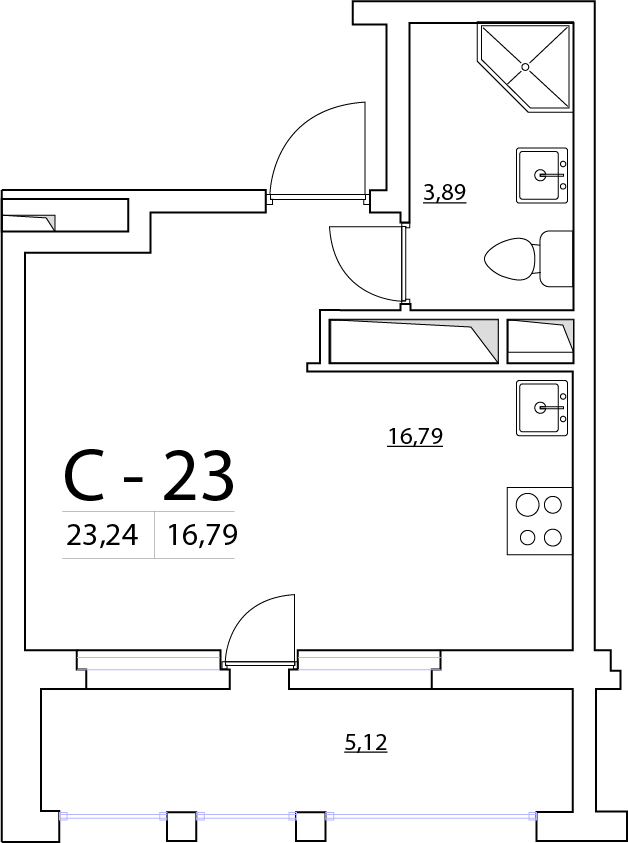 1-комнатная, 31 м² — ЖК ЖК Нью Тайм (New Time)