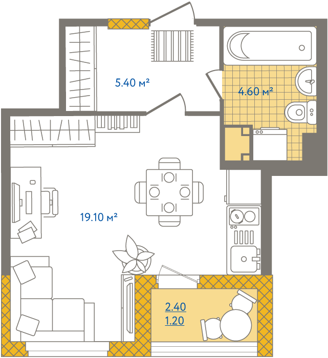 Студия, 30 м² — ЖК ЖК Светлый мир жизнь